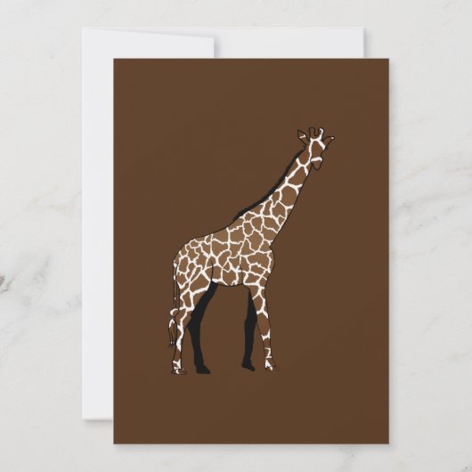 Invitation Tableau noir d'impression Giraffe (Dos)