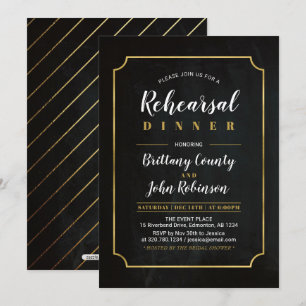 Invitation Tableau noir   Dîner de répétition de mariage clas