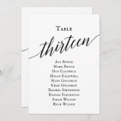 Invitation Tableau noir élégant Numéro 13 Tableau de siège (Devant / Derrière)