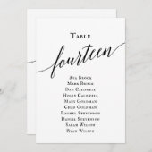 Invitation Tableau noir élégant Numéro 14 Tableau de siège (Devant / Derrière)