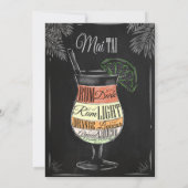 Invitation Tableau noir et blanc 21e anniversaire Mai Tai (Dos)