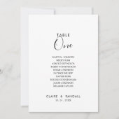 Invitation Tableau noir et blanc Numéro 1 Tableau de sièges (Devant)