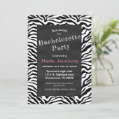 Invitation Tableau noir et blanc zèbre rayé (Debout devant)