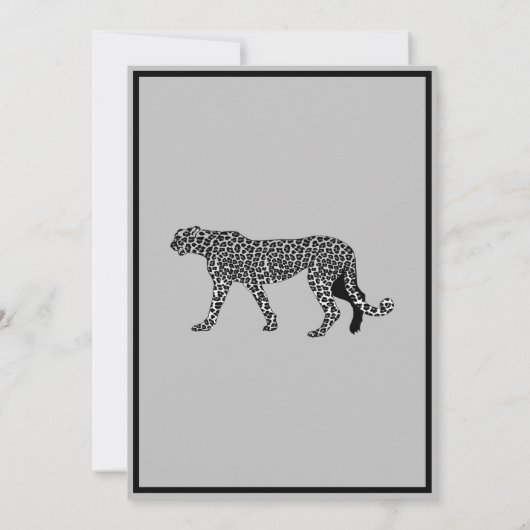 Invitation Tableau noir et blanc zèbre rayé (Dos)