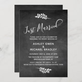 Invitation Tableau noir et botanique Réception de mariage (Devant / Derrière)