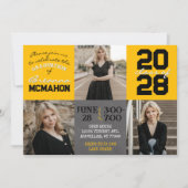 Invitation Tableau noir et or 3 Diplôme photo (Devant)