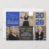 Invitation Tableau noir et or 3 Diplôme photo (Devant)