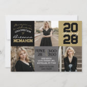 Invitation Tableau noir et or 3 Diplôme photo (Devant)