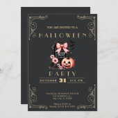 Invitation Tableau noir et or Gravure RIP Halloween Halloween (Devant / Derrière)