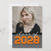 Invitation Tableau noir et orange - Filmstrip Grad (Dos)