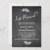 Invitation Tableau noir et réception de mariage botanique (Devant)