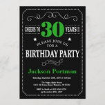 Invitation Tableau noir et vert du 30e anniversaire<br><div class="desc">30e Invitation Anniversaire Typographie Noire et Verte. Tableau de bord. Arrière - plan noir et blanc. Anniversaire adulte. Hommes ou femmes, anniversaire. Enfants Garçon ou fille Ado Anniversaire adolescente Invitation . 13e 15e 16e 18e 20e 21e 30e 40e 50e 60e 70e 80e 90e 100e. N'Importe Quel Âge. Pour plus de...</div>