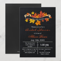 tableau noir feuilles d'érable automne douche nupt