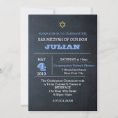 Invitation Tableau noir Grand Nom Barre Mitzvah (Devant)