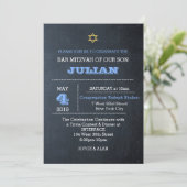 Invitation Tableau noir Grand Nom Barre Mitzvah (Debout devant)