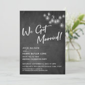 Invitation Tableau noir Lampes Edison Moderne Nous sommes mar (Debout devant)