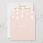 Invitation Tableau noir Mariage Rose or sous les étoiles (Dos)