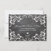 Invitation Tableau noir Met Initiales coeur Typographie RSVP (Dos)