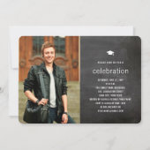 Invitation Tableau noir minimal Graduate Photo Party (Dos)