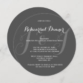 Invitation Tableau noir Monogramme Répétition Dîner Invitatio (Devant / Derrière)