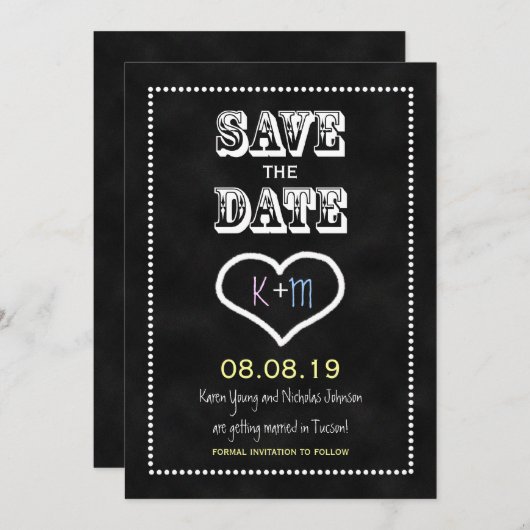 Invitation tableau noir ou ardoise pour annoncer l (Devant / Derrière)