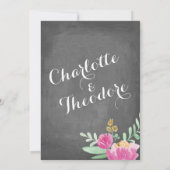 Invitation Tableau noir Posy Garden | Fête des mariées (Dos)