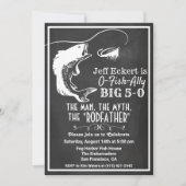 Invitation tableau noir pour anniversaire de pêche (Devant)