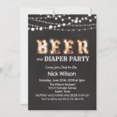 Invitation tableau noir pour fête Beer and Diaper (Devant)