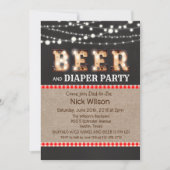 Invitation tableau noir pour fête bière et couche (Devant)