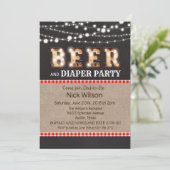 Invitation tableau noir pour fête bière et couche (Debout devant)