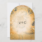 Invitation Tableau noir rose Mariage or sous les étoiles (Dos)