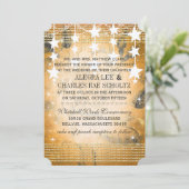 Invitation Tableau noir rose Mariage or sous les étoiles (Debout devant)