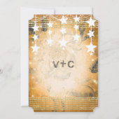 Invitation Tableau noir rose Mariage or sous les étoiles (Dos)