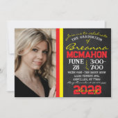 Invitation Tableau noir rouge et jaune - photo (Devant)