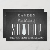 Invitation Tableau noir Suitup vous serez mon garçon (Devant / Derrière)