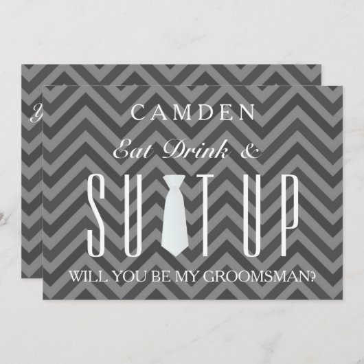 Invitation Tableau noir Suitup vous serez mon garçon (Devant / Derrière)