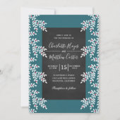 Invitation Tableau noir Turquoise moderne de mariage d'hiver (Devant)