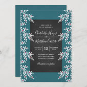 Invitation Tableau noir Turquoise moderne de mariage d'hiver (Devant / Derrière)