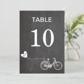 Invitation Tableau noir vélo romantique initiales numéro de t (Debout devant)
