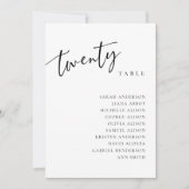 Invitation Tableau Numéro 20 Vingt Plan de Table de Mariage C (Devant)