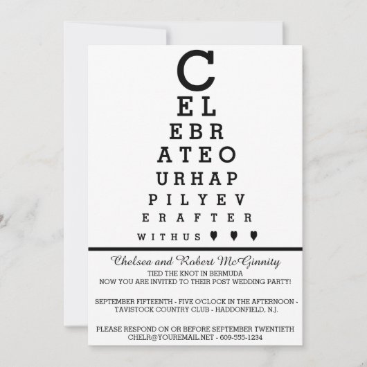 Invitation Tableau Oeil Réception après mariage seulement Inv (Devant)