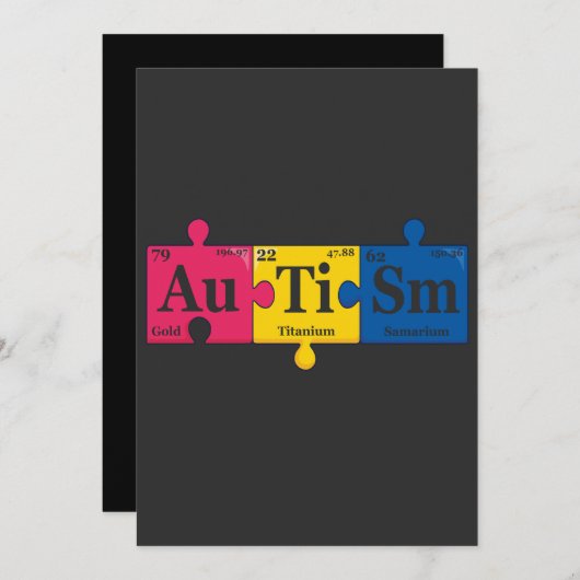 Invitation Tableau périodique des éléments de l'autisme Sensi (Devant / Derrière)