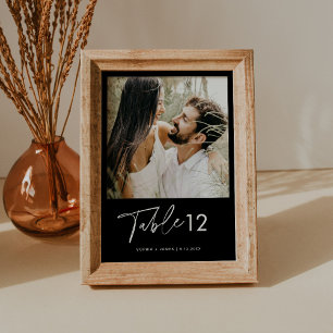 Invitation Tableau photo minimaliste NOIR Numéro 5x7