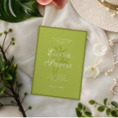 Invitation Tableau raffiné d'un palmier en script couleur cha