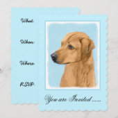 Invitation Tableau Rhodesian Ridgeback - Art Chien original (Devant / Derrière)