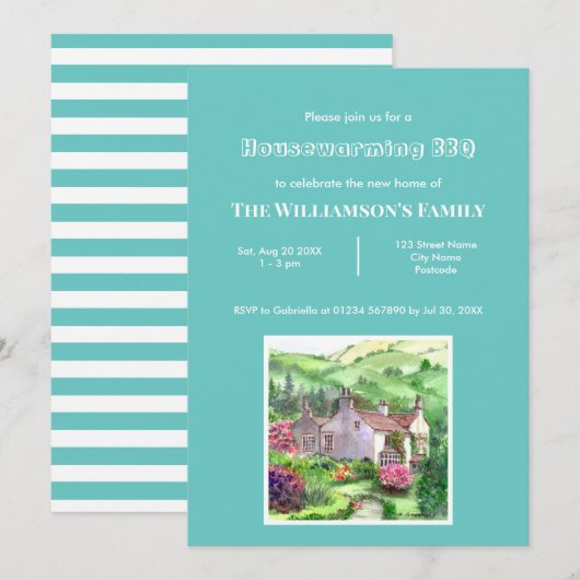 Invitation Tableau Rustique Maison de Mont Rydal (Devant / Derrière)