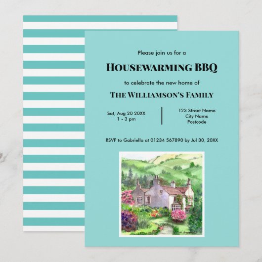 Invitation Tableau Rustique Maison de Mont Rydal (Devant / Derrière)