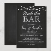 Invitation Tableau Stock The Bar Fête de Fiançailles sur mesu (Devant / Derrière)