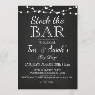 Invitation Tableau Stockez Le Bar Personnalisé Fête de Fiança