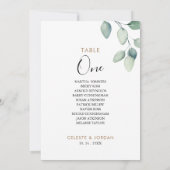Invitation Tableau vert classique Numéro 1 Tableau de sièges (Dos)